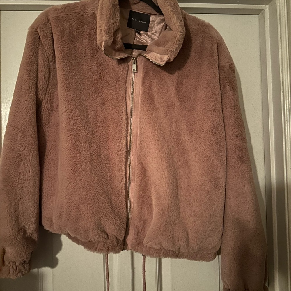 The Limited Faux Fur Plush/Very Soft Jacket/Blush Pink Size XL